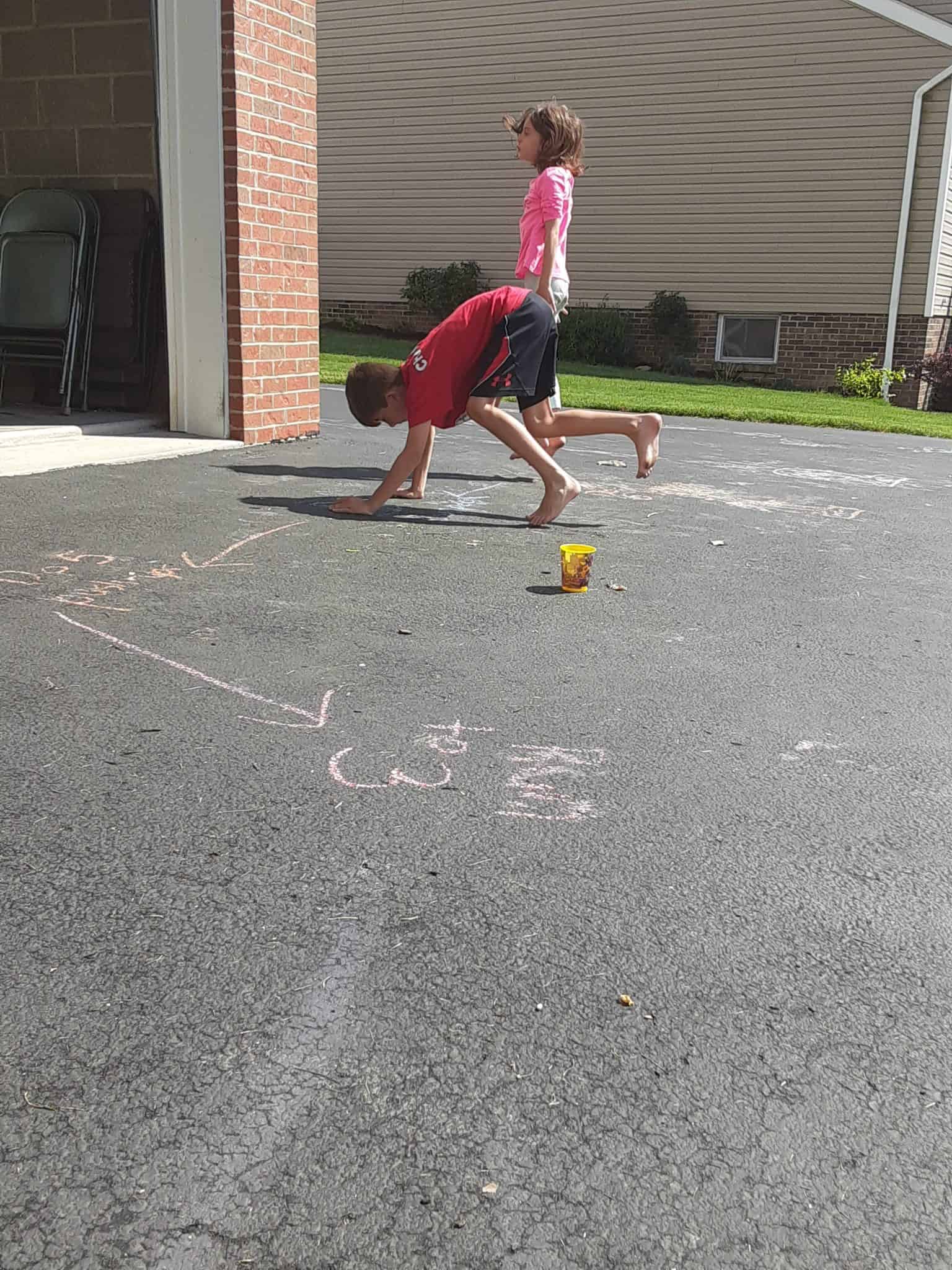 How Set up a Fun Chalk Obstacle Course for Kids - Simply Rooted Family
